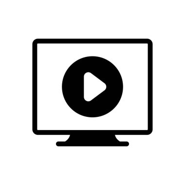 vektör glyph düz simgesini çal