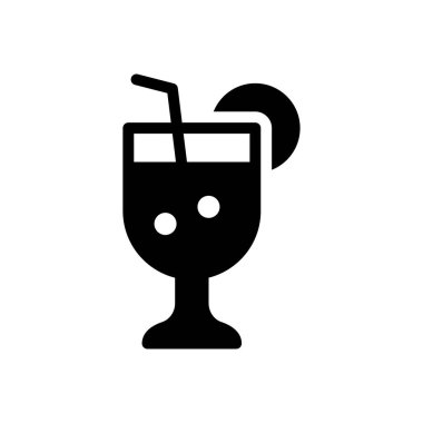 içecek vektörü glyph düz simgesi