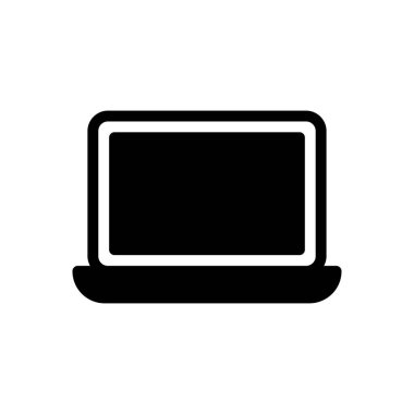 dizüstü bilgisayar vektörü glyph düz simgesi