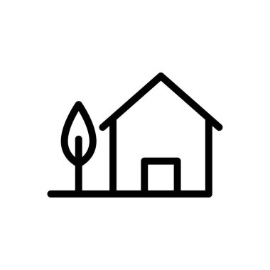 ev vektörü ince çizgi simgesi