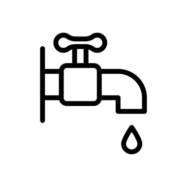 Su vektörü ince çizgi simgesi