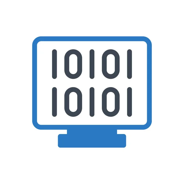 Ícone Cor Glifo Vetorial Codificação — Vetor de Stock