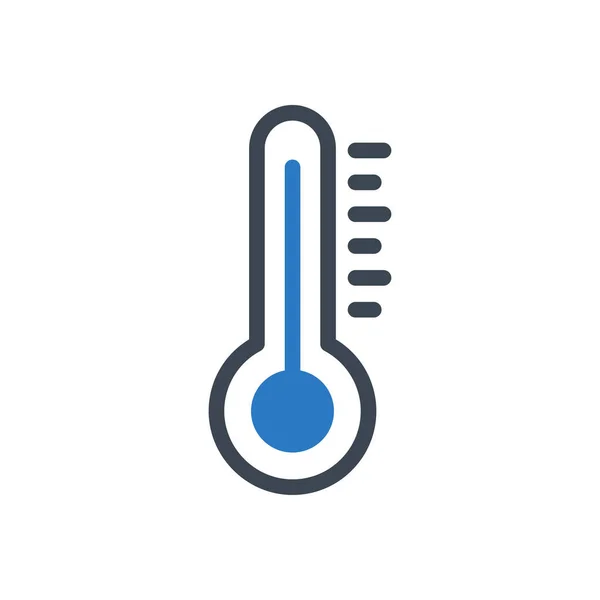 Thermometer Vector Glyph Kleur Pictogram — Stockvector