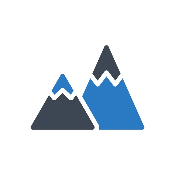 Hills Vector Glyph Color Icon — Stock Vector
