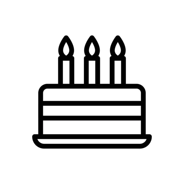 Birthday Vector Thin Line Icon — Stock Vector