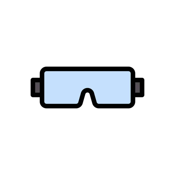 Goggles Vektor Platt Färg Ikon — Stock vektor