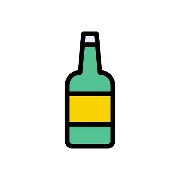 Alkohol Vektor Flache Farbe Symbol — Stockvektor