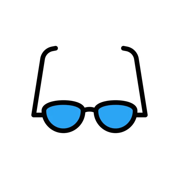 Brillen Vektor Flache Farbe Symbol — Stockvektor