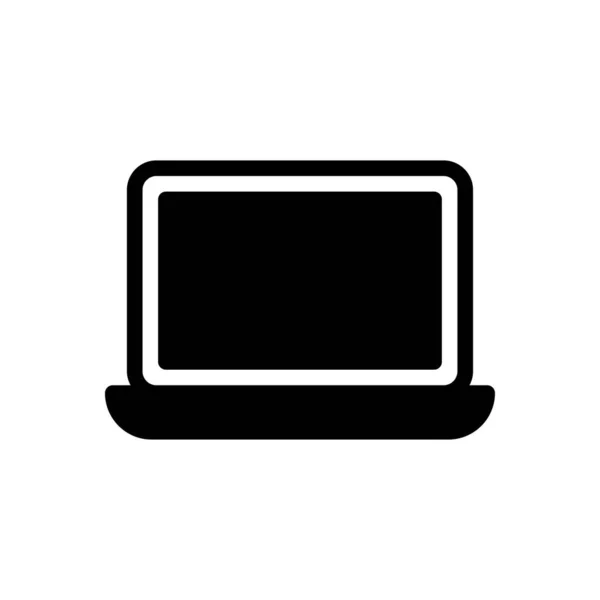 笔记本电脑向量Glyph平面图标 — 图库矢量图片