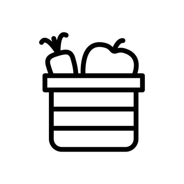 Sepet vektörü düz renk simgesi