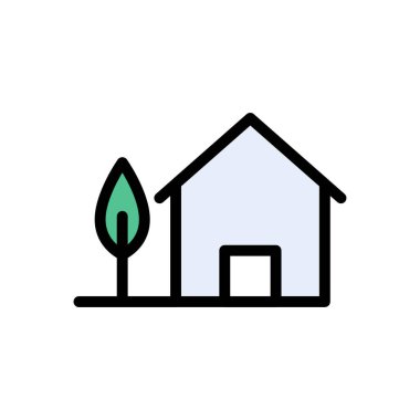 ev vektörü düz renk simgesi