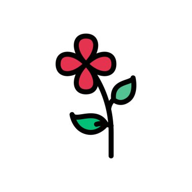 gül vektörü düz renk simgesi