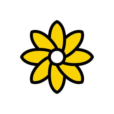 gül vektörü düz renk simgesi