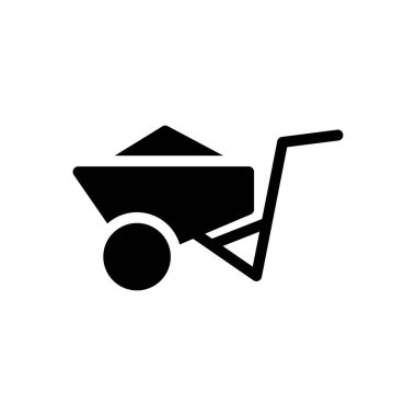 Maden vektörü glyph düz simgesi