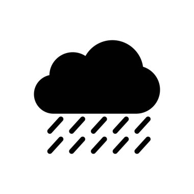 yağmur vektörü simgesi düz simgesi