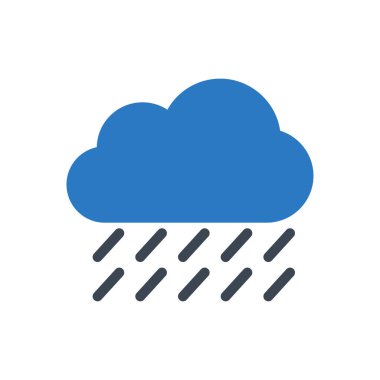 yağmur vektörü renk simgesi