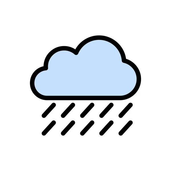 Rain Vector Flat Color Icon — Stock Vector