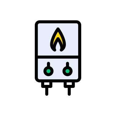 ısıtıcı vektör düz renk simgesi