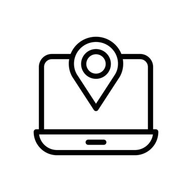 konum vektörü ince çizgi simgesi