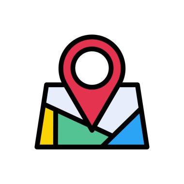 konum vektörü düz simge