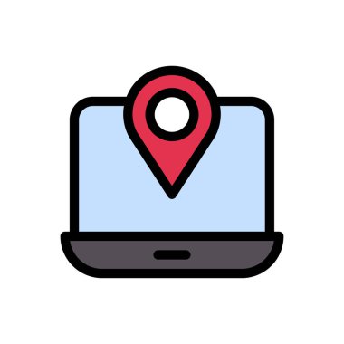 konum vektörü düz simge