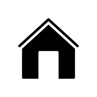 ev vektörü glyph düz simgesi