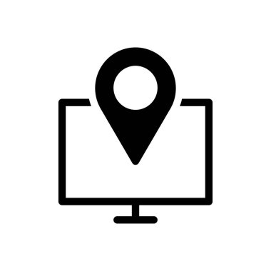 konum vektörü düz simge