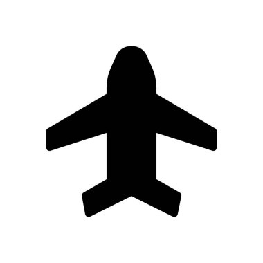 uçuş vektörü glyph düz simgesi