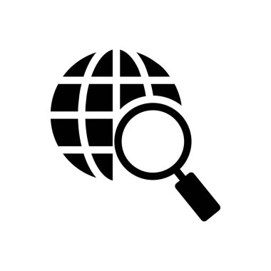 Arama vektörü glyph düz simgesi