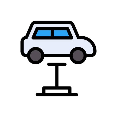 araç vektörü düz renk simgesi