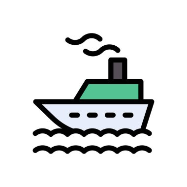 gemi vektör düz renk simgesi