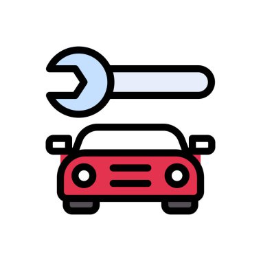 araba vektörü düz renk simgesi