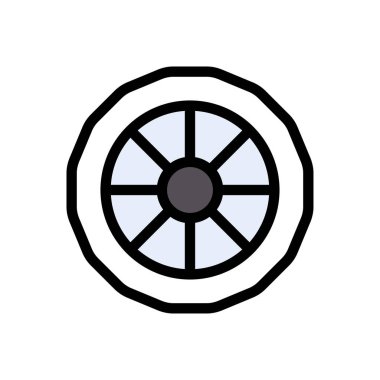 araba vektörü düz renk simgesi