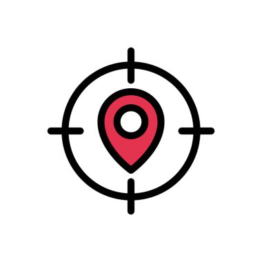 hedef vektör düz renk simgesi