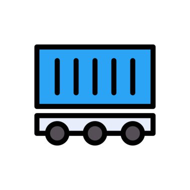 konteyner vektörü düz renk simgesi