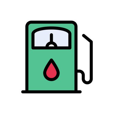 yakıt vektörü düz renk simgesi