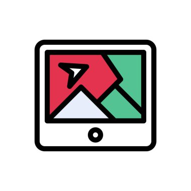 harita vektörü düz renk simgesi