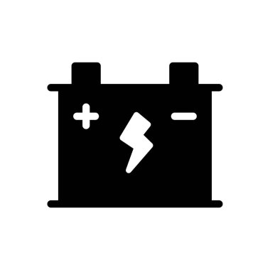 akümülatör vektör glyph düz simgesi