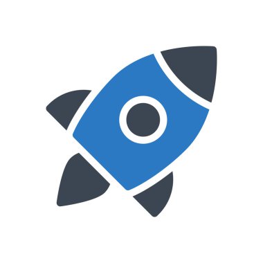 Uzay gemisi vektörü ince çizgi simgesi