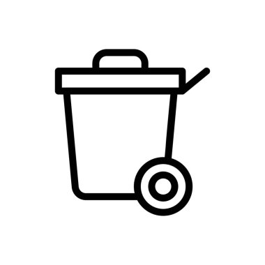 Çöp vektörü ince çizgi simgesi