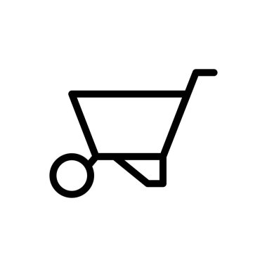 El kamyonu vektör ince çizgi simgesi