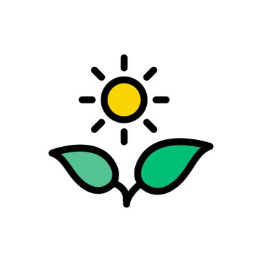 güneş vektörü düz renk simgesi