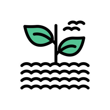 büyüme vektörü düz renk simgesi