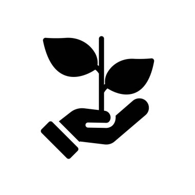 büyüme vektörü glyph düz simgesi 