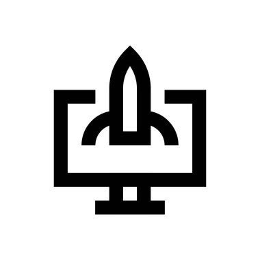 Ağ vektörü ince çizgi simgesi