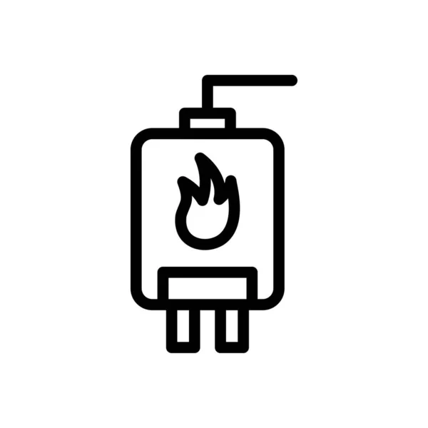 Verwarmingstoestel Vector Dunne Lijn Pictogram — Stockvector