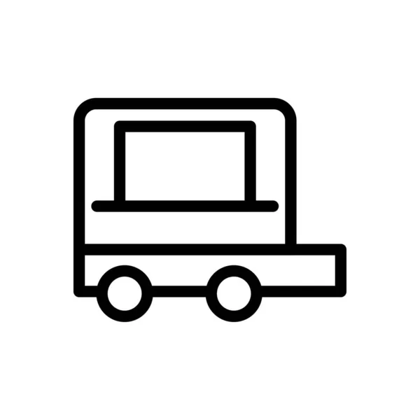 Trailer Vector Línea Delgada Icono — Vector de stock