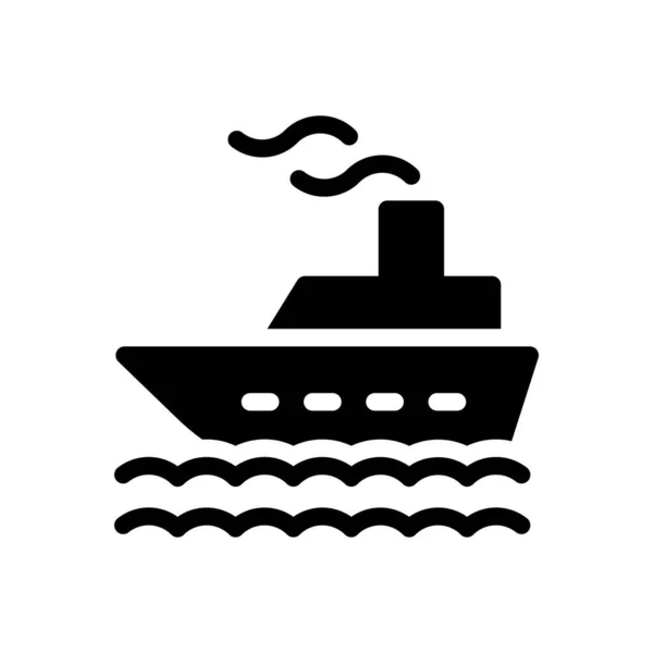 Schiff Vektor Glyphen Flaches Symbol — Stockvektor