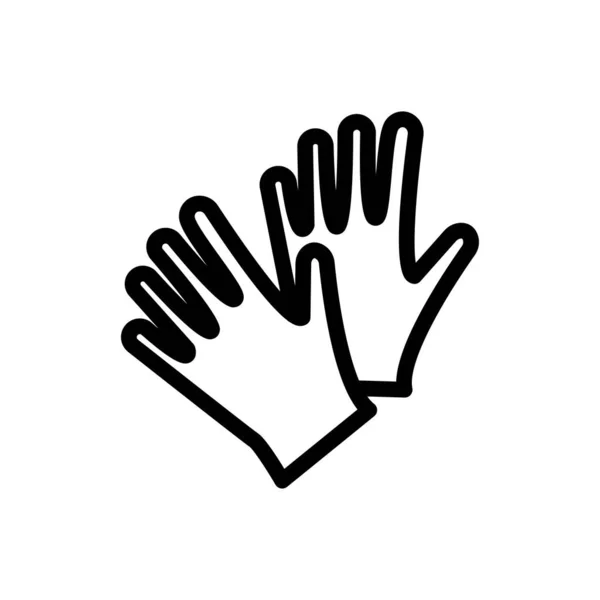 Handschoenen Vector Dunne Lijn Pictogram — Stockvector