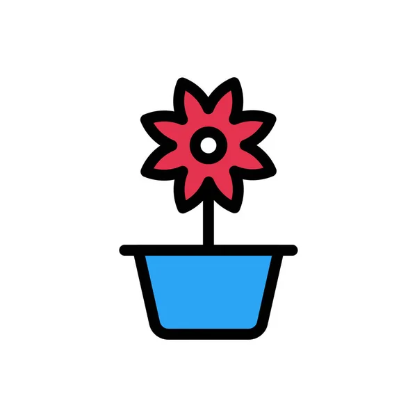 Bloem Vector Platte Kleur Pictogram — Stockvector